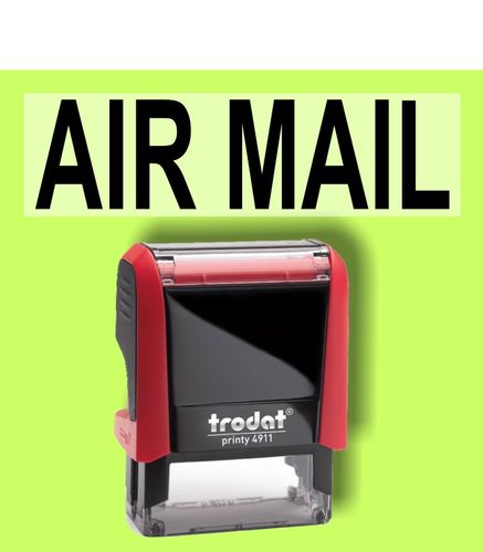 "AIR MAIL" Bürostempel Textplatte mit Trodatstempel in verschiedenen Farben