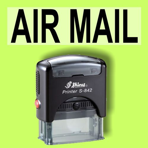 "AIR MAIL" Bürostempel Textplatte mit Shinystempel in verschiedenen Farben