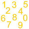 Zahlen Aufkleber Klebezahlen Ziffern Sticker 1 bis 200 Stück SA-01 Gelb
