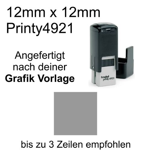 Trodat Printy 4921 12x12mm mit Textplatte nach Ihrer Vorlage als PDF, JPG, PNG oder GIF