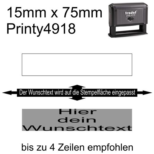 Trodat Printy 4918 75x15mm mit Textplatte - Dein Wunschtext