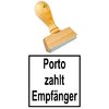 Holz Stempel "Porto zahlt Empfänger" Brief Versand Wahlunterlagen Holzstempel 20x20mm