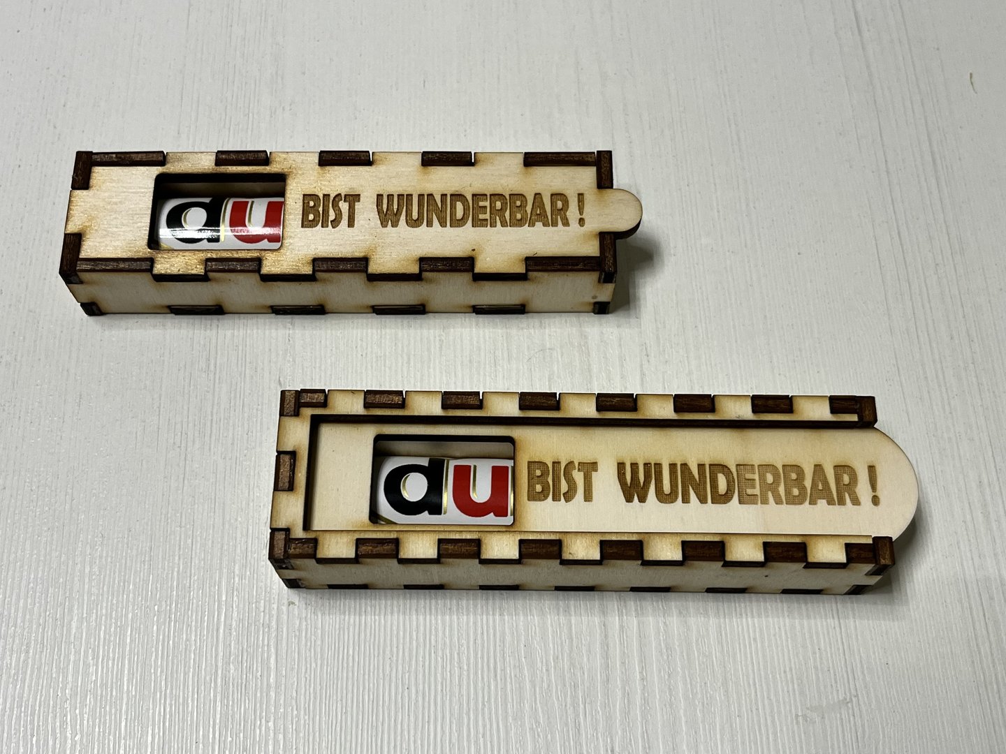 DU BIST WUNDERBAR - Duplo Geschenkbox Duplo Praline Schokolade Holzbox