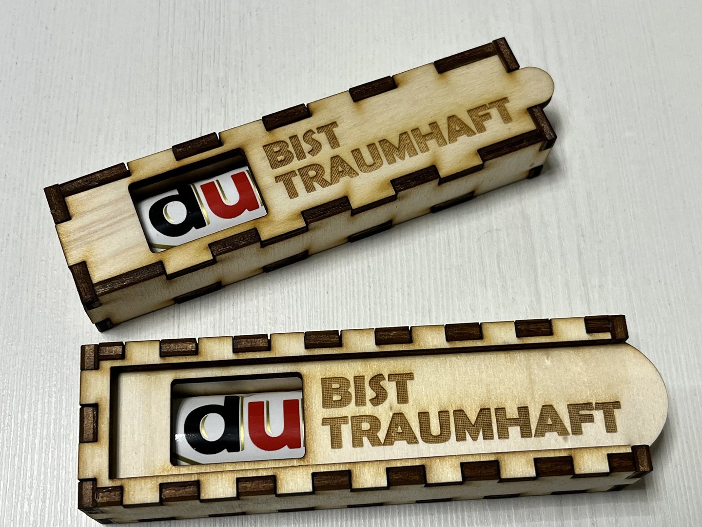 DU BIST TRAUMHAFT - Duplo Geschenkbox Duplo Praline Schokolade Holzbox