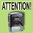 "Attention!" Bürostempel Textplatte mit Shinystempel in verschiedenen Farben
