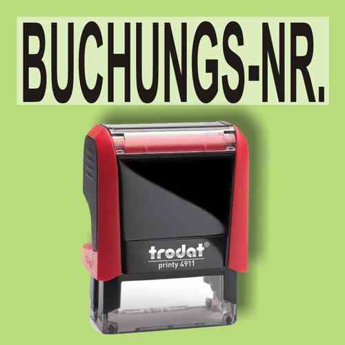 "Buchungs-Nr" Bürostempel Textplatte mit Trodatstempel in verschiedenen Farben