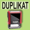 "Duplikat" Bürostempel Textplatte mit Trodatstempel in verschiedenen Farben
