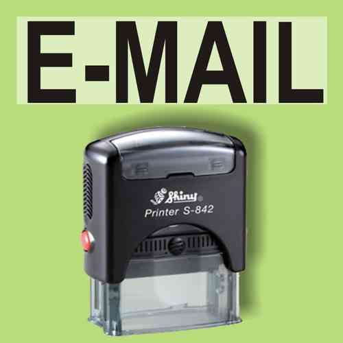 "E-Mail" Bürostempel Textplatte mit Shinystempel in verschiedenen Farben