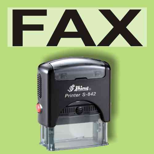 "Fax" Bürostempel Textplatte mit Shinystempel in verschiedenen Farben