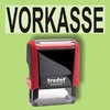 "Vorkasse" Bürostempel Textplatte mit Trodatstempel in verschiedenen Farben