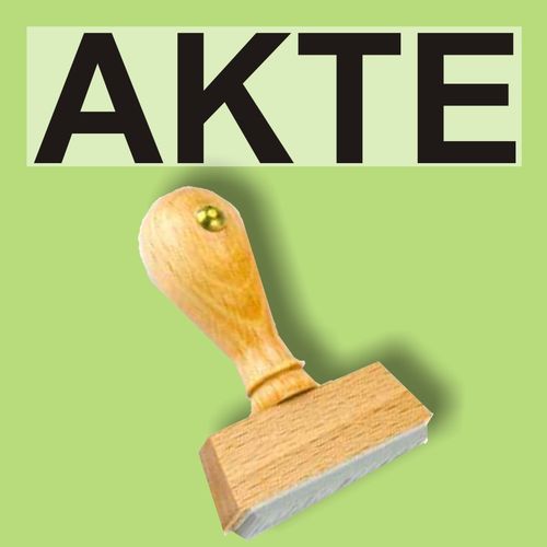"Akte" Bürostempel Textplatte oder mit Holzstempel