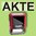 "Akte" Bürostempel Textplatte mit Trodatstempel in verschiedenen Farben