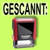 "Gescannt:" Bürostempel Textplatte mit Trodatstempel in verschiedenen Farben