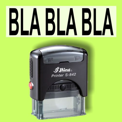 "BLA BLA BLA" Bürostempel Textplatte mit Shinystempel in verschiedenen Farben