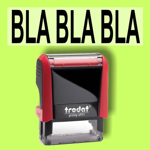 "BLA BLA BLA" Bürostempel Textplatte mit Trodatstempel in verschiedenen Farben