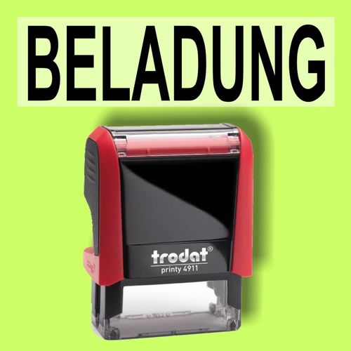 "BELADUNG" Bürostempel Textplatte mit Trodatstempel in verschiedenen Farben