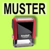 "MUSTER" Bürostempel Textplatte mit Trodatstempel in verschiedenen Farben