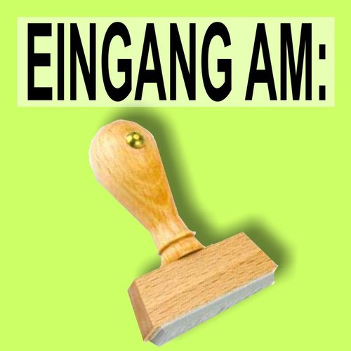 "EINGEGANGEN AM:" Bürostempel Textplatte oder mit Holzstempel