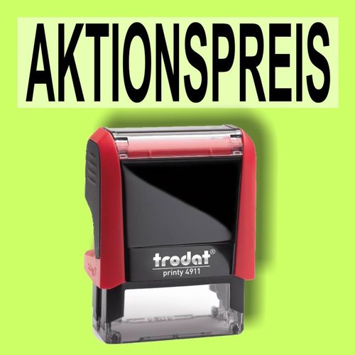 "AKTIONSPREIS" Bürostempel Textplatte mit Trodatstempel in verschiedenen Farben