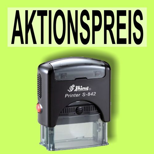 "AKTIONSPREIS" Bürostempel Textplatte mit Shinystempel in verschiedenen Farben
