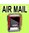 "AIR MAIL" Bürostempel Textplatte mit Trodatstempel in verschiedenen Farben