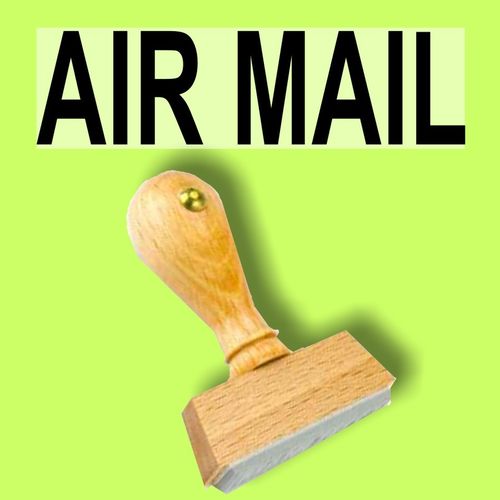 "AIR MAIL" Bürostempel Textplatte oder mit Holzstempel