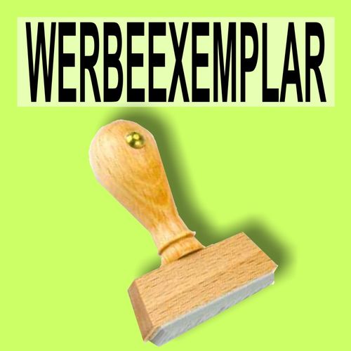 WERBEEXEMPLAR - Bürostempel Textplatte oder mit Holzstempel
