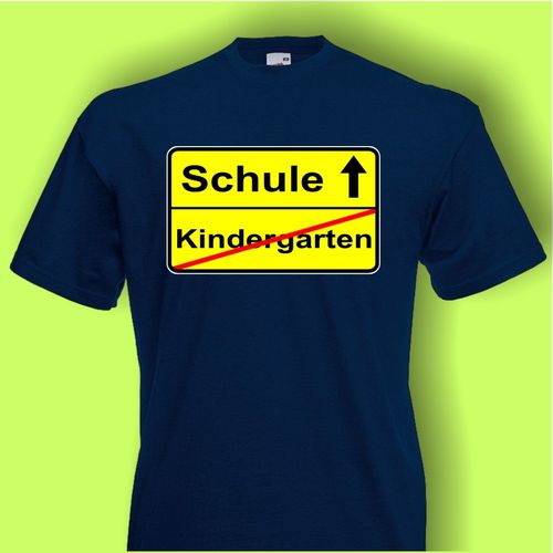 Kindergarten Schule Einschulung - FUN Shirt T-Shirt Fruit of the Loom Navy F0026
