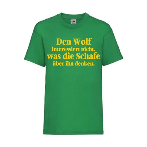 Den Wolf interessiert nicht, was die Schafe - FUN Shirt T-Shirt Fruit of the Loom Grün F0202