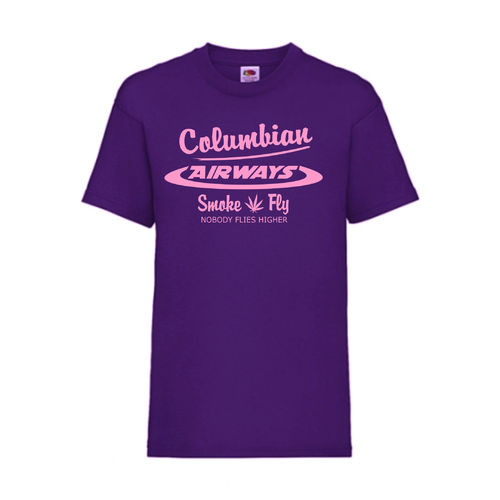Columbian Airways - FUN Shirt T-Shirt Fruit of the Loom Lila F0004