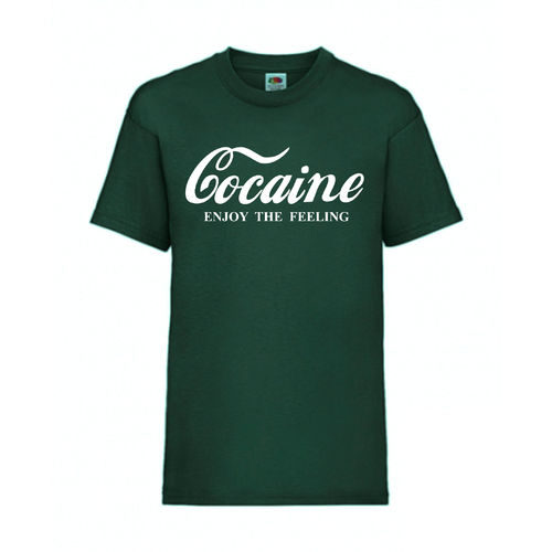 Cocaine - FUN Shirt T-Shirt Fruit of the Loom Dunkelgrün F0008