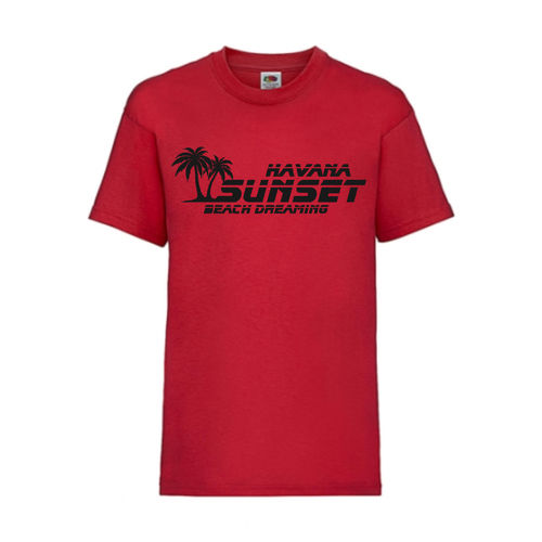 Havana Sunset - FUN Shirt T-Shirt Fruit of the Loom Rot F0013