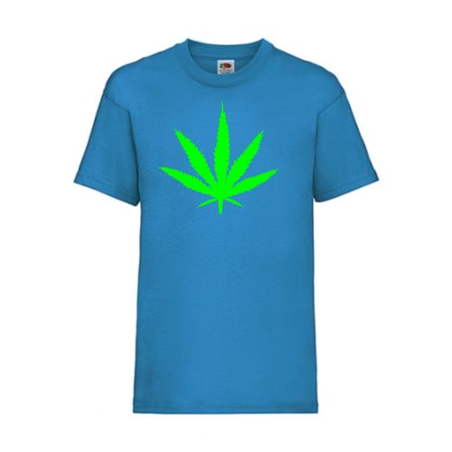 Hanfblatt Weed - FUN Shirt T-Shirt Fruit of the Loom Azure F0017