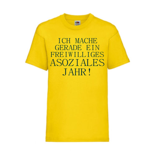 FREIWILLIGES ASOZIALES JAHRl - FUN Shirt T-Shirt Fruit of the Loom Gelb F0173
