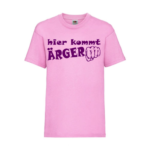 Hier kommt Ärger - FUN Shirt T-Shirt Fruit of the Loom Pink F0139