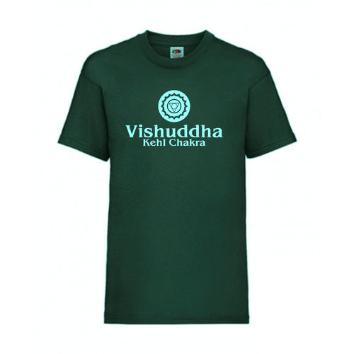 Vishuddha Kehl Chakra Esoterik Shirt T-Shirt Fruit of the Loom Dunkelgrün E0004
