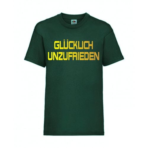 Glücklich unzufrieden - FUN Shirt T-Shirt Fruit of the Loom Dunkelgrün F0111