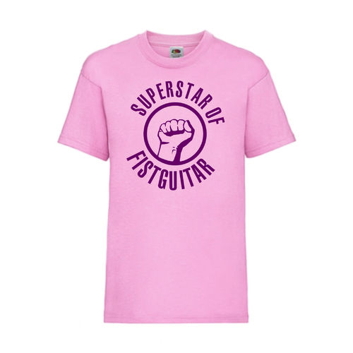 Superstar of Fistguitar - FUN Shirt T-Shirt Fruit of the Loom Rosa F0073