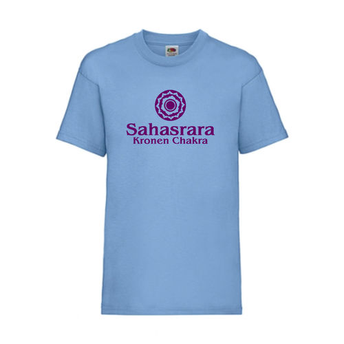 Kronen Chakra Sahasrara Esoterik Shirt T-Shirt Fruit of the Loom Hellbla E0002