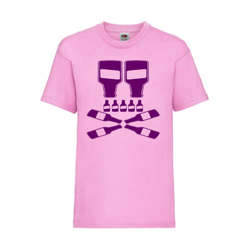 Bier Skull Totenkopf - FUN Shirt T-Shirt Fruit of the Loom Rosa F0083