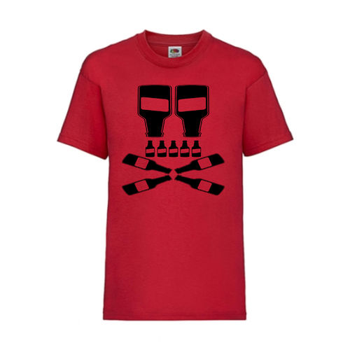 Bier Skull Totenkopf - FUN Shirt T-Shirt Fruit of the Loom Rot F0083