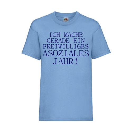 FREIWILLIGES ASOZIALES JAHR - FUN Shirt T-Shirt Fruit of the Loom Hellblau F0173