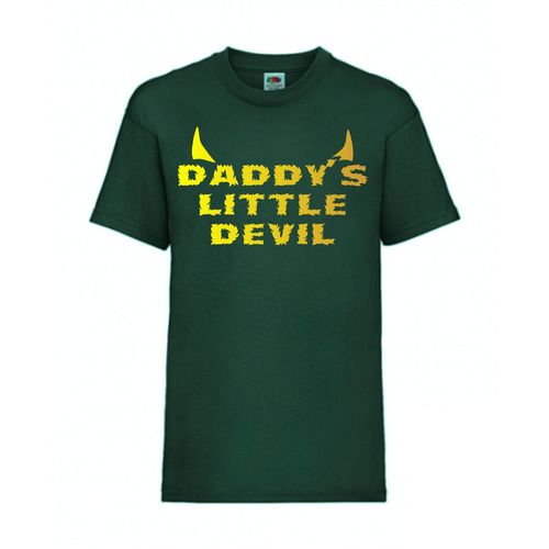 DADDY`S LITTLE DEVIL - FUN Shirt T-Shirt Fruit of the Loom Dunkelgrün F0126