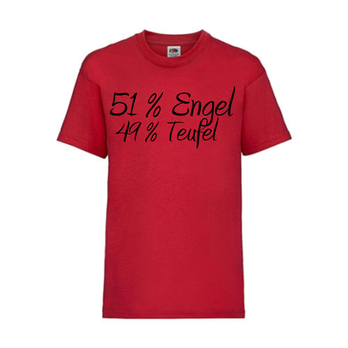 51% Engel 49% Teufel - FUN Shirt T-Shirt Fruit of the Loom Rot F0122