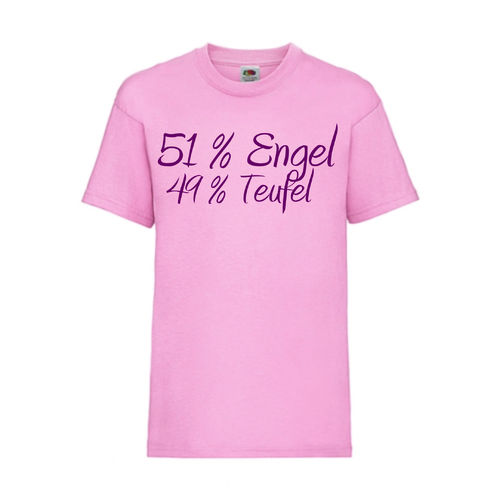 51% Engel 49% Teufel - FUN Shirt T-Shirt Fruit of the Loom Rosa F0122