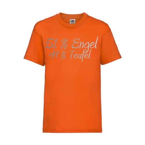 51% Engel 49% Teufel - FUN Shirt T-Shirt Fruit of the Loom Orange F0122