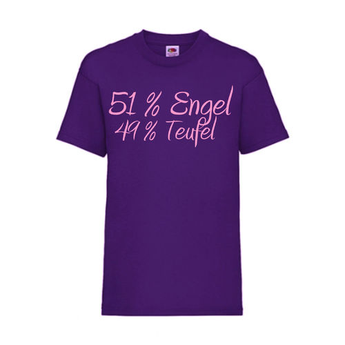 51% Engel 49% Teufel - FUN Shirt T-Shirt Fruit of the Loom Lila F0122