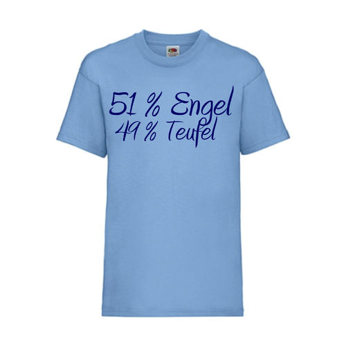 51% Engel 49% Teufel - FUN Shirt T-Shirt Fruit of the Loom Hellblau F0122