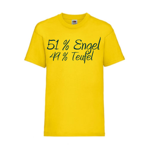 51% Engel 49% Teufel - FUN Shirt T-Shirt Fruit of the Loom Gelb F0122