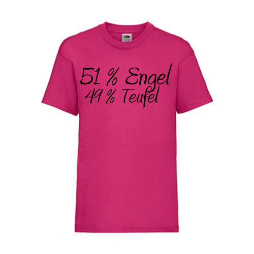 51% Engel 49% Teufel - FUN Shirt T-Shirt Fruit of the Loom Fuchsia F0122